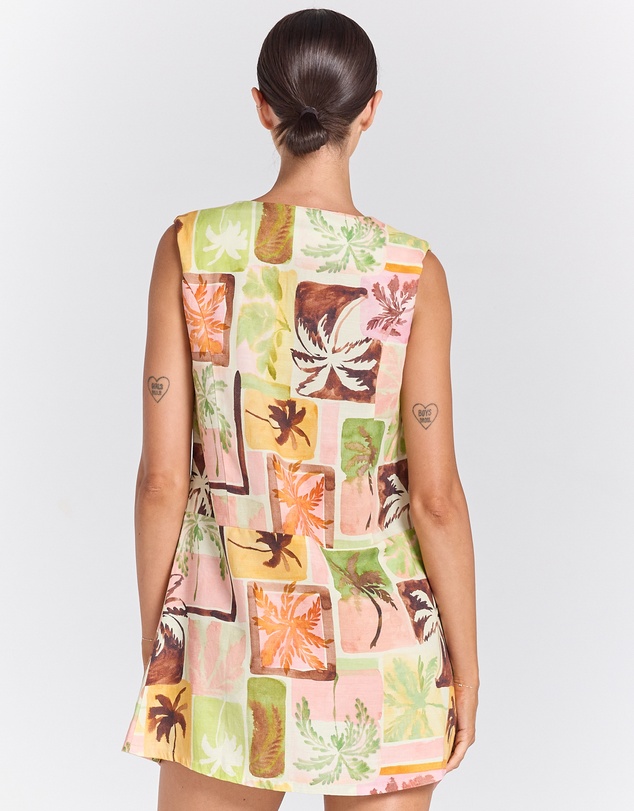 Poolside Paradiso - Florida Vacay Button Up Dress - Sunset