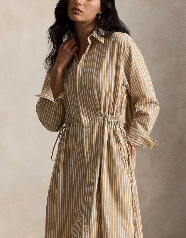 Polo Ralph Lauren - Striped Cotton-Linen Drawcord Shirtdress