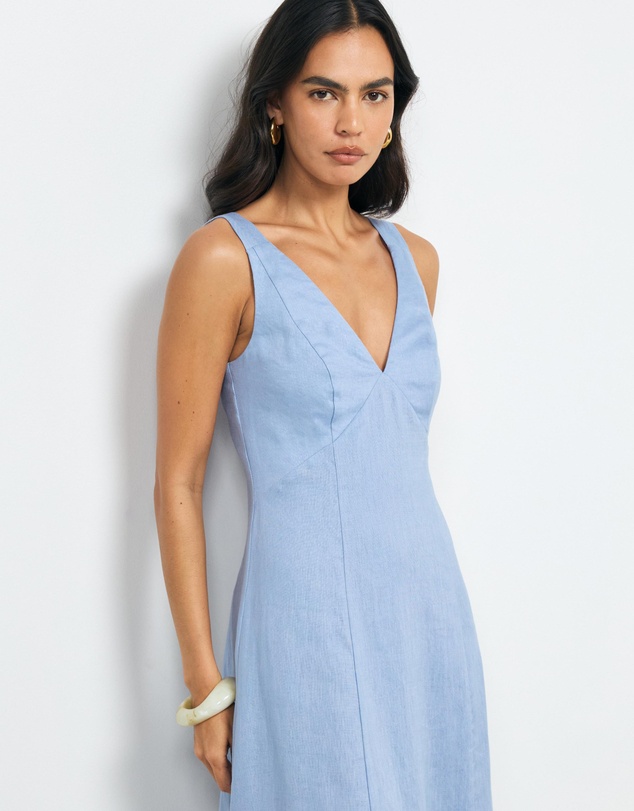 AERE - Haven Linen Beaded Midi Dress