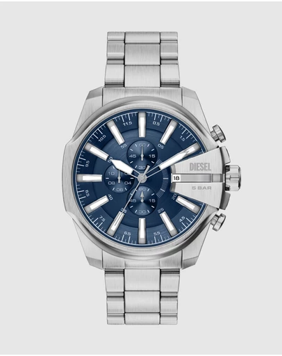Diesel - Mega Chief Slim Silver Tone Chronograph Watch