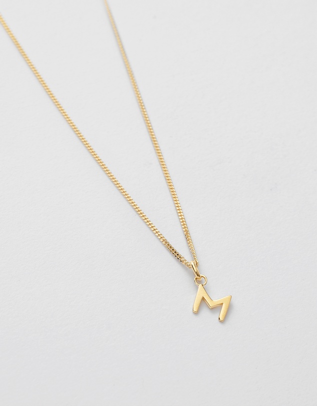 Kirstin Ash - M Outline Initial Necklace