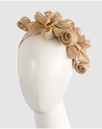Max Alexander - Sinamay Curls Gold Fascinator