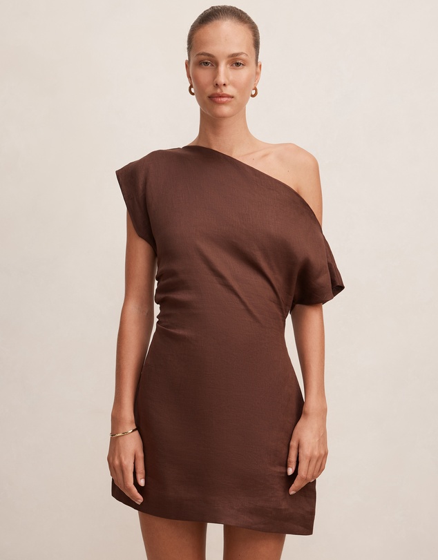 Forever New - Danielle Asymmetrical Linen Mini Dress