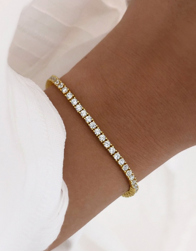 The Silver Collective - The Mini Tennis Bracelet Gold
