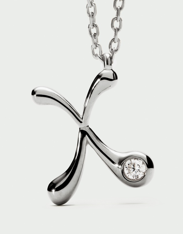 PDPAOLA - Initial 2026 X Silver Pendant Necklace