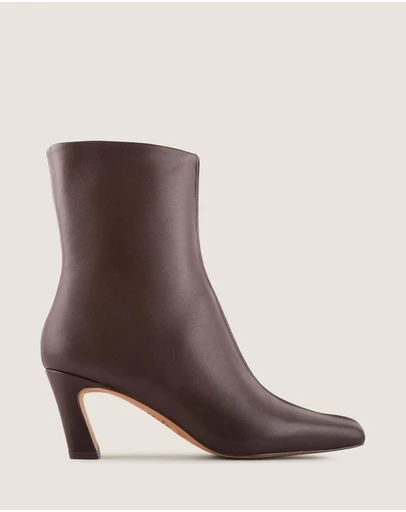 Shelly Shen - Atlas Heel Ankle Boots Brown Leather