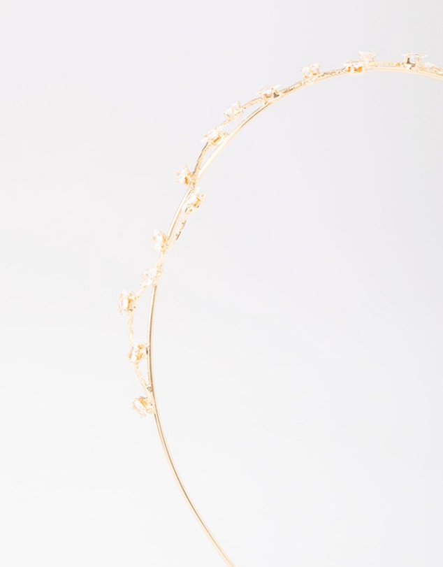 Lovisa - Gold Cubic Zirconia Dainty Vine Headband