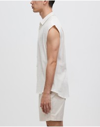 Merlino Street - Cotton Rami Sleeveless Shirt