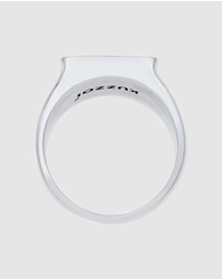 Kuzzoi - ICONIC EXCLUSIVE - Signet Ring with Anchor Emblem in Oxidised 925 Sterling Silver