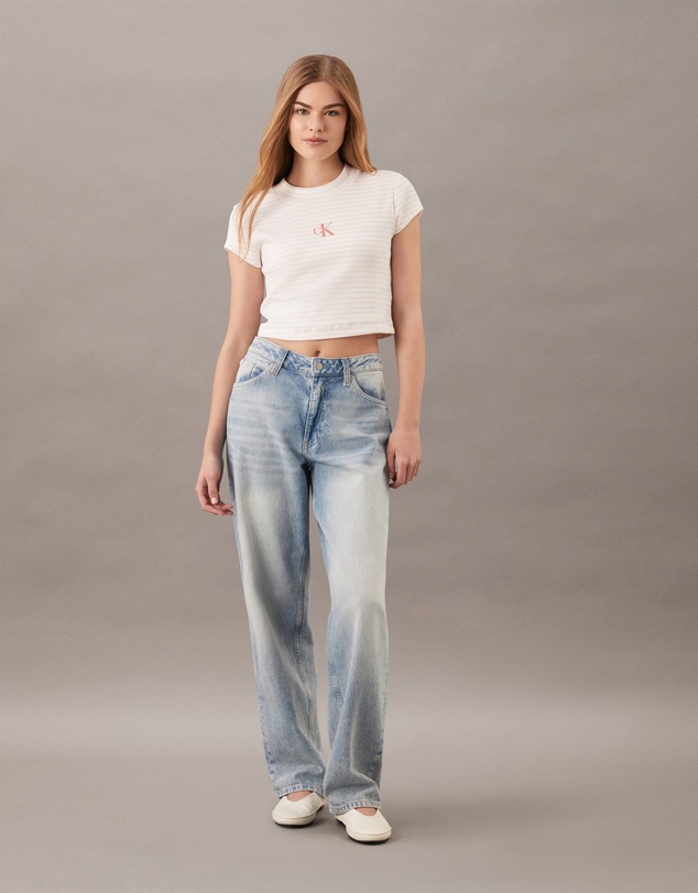Calvin Klein Jeans - Yarn-Dyed Stripe Monologo Baby Tee