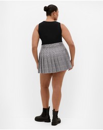 City Chic - Plus size Preppy Check Mini Skort - navy