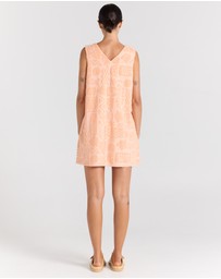 Poolside Paradiso - Mai Tai V Tunic Towelling Dress - Peach