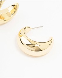 Lovisa - Gold Plated Brass Extra Large Thick Hoop Earrings