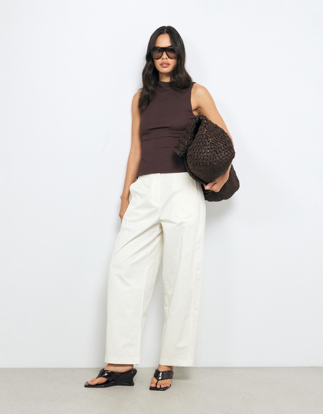 AERE - High Neck Textured Jersey Top
