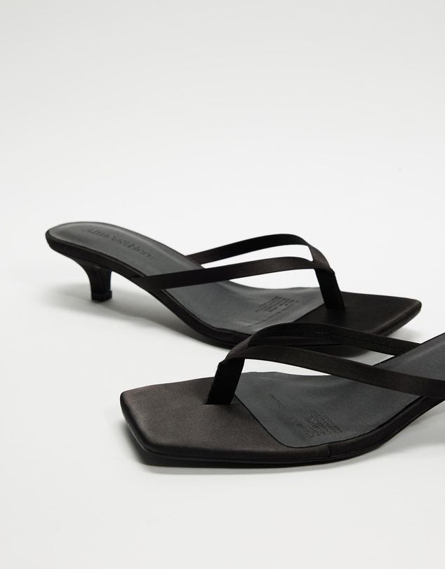Atmos&Here - Oceane Satin Kitten Heel Sandals