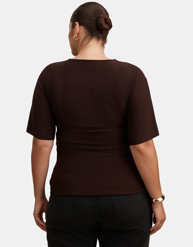 Forever New Curve - Blake Curve Asymmetrical Drape Top