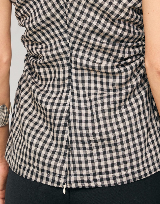 AERE - Aria Gingham Linen Top