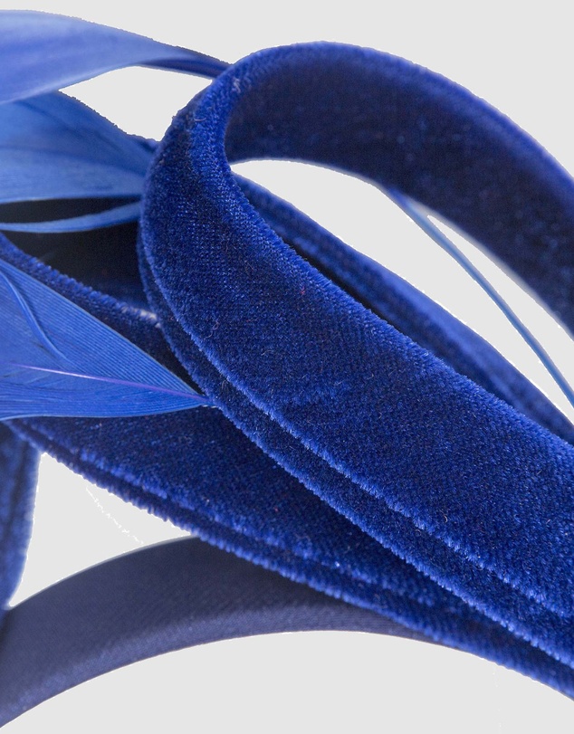 Max Alexander - Large Royal Blue Velvet Bow Racing Fascinator