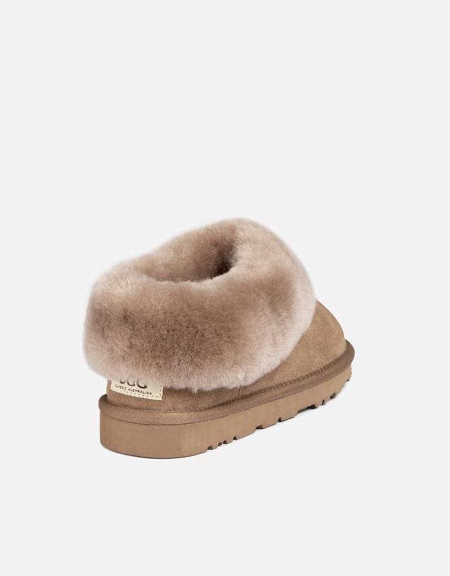 Ozwear Connection Uggs - Ugg Slippers Collar Unisex Premium Sheepskin Slippers Suede