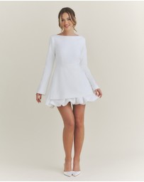 Six Stories - Isla Split Sleeve Bubble Hem Mini Dress