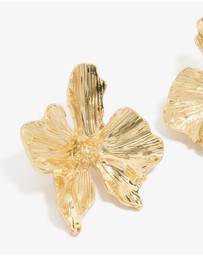 Lovisa - Gold Plated Organic Textured Flower Stud Earrings