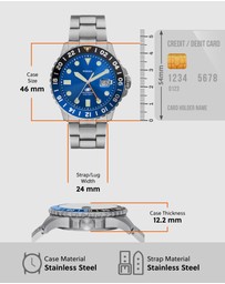 Fossil - Fossil Blue Silver Tone Analogue Watch