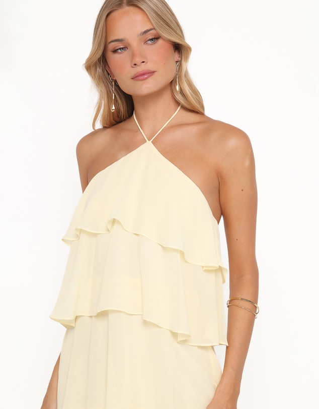 Petal & Pup - Jonia Halterneck Maxi Dress - Butter Yellow