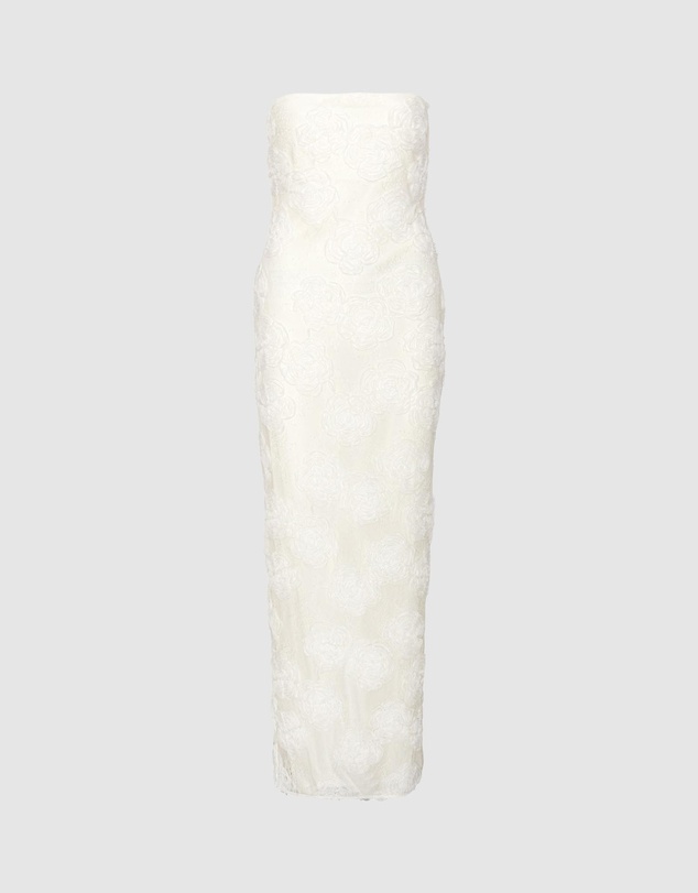 ROTATE - Flower Mesh Tube Dress
