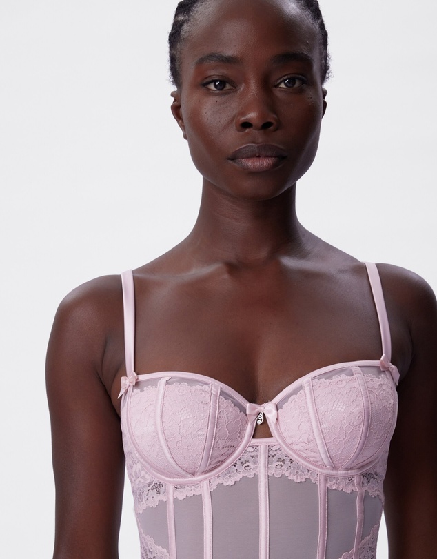Bras N Things - Bethany Balconette Bodysuit - Light Pink