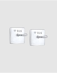 Kuzzoi - ICONIC EXCLUSIVE - Earrings Men Studs Pyramid Design Elegant with Onyx 925 Silver