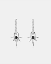 Ania Haie - Ania Haie Silver Black Onyx Star Drop Huggies