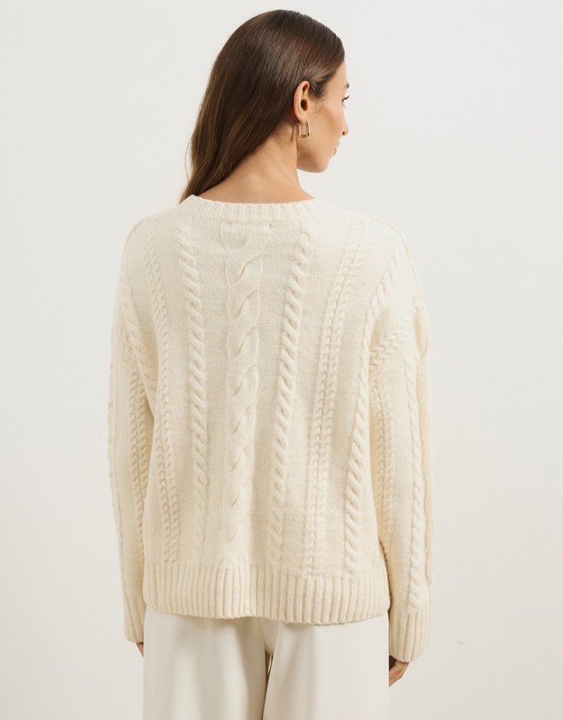 Atmos&Here - Drew Oversized Textured Cable Knit Jumper