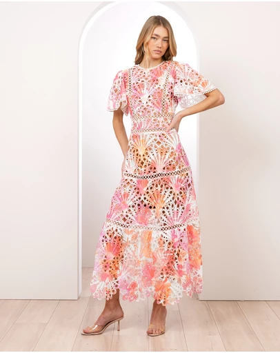 Pilgrim - Ava Printed Lace Midi Dress