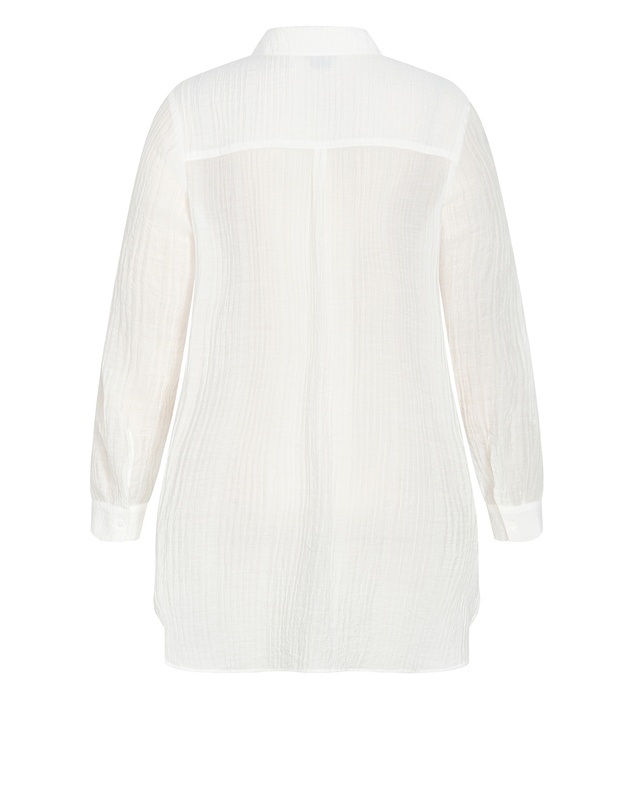 City Chic - Plus size Maci Tunic Shirt - ivory
