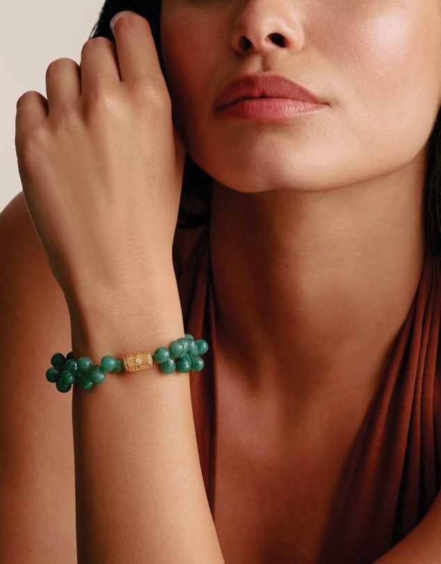 THOMAS SABO - THOMAS SABO Green Bead Bracelet Two-Row