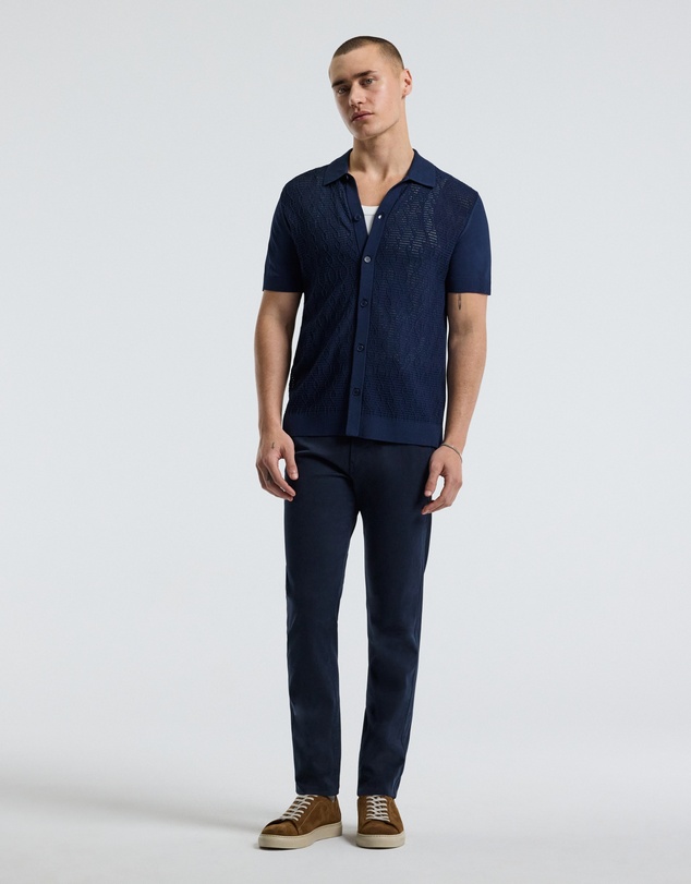 Calibre - Cable Short Sleeve Knit Shirt Royal Blue