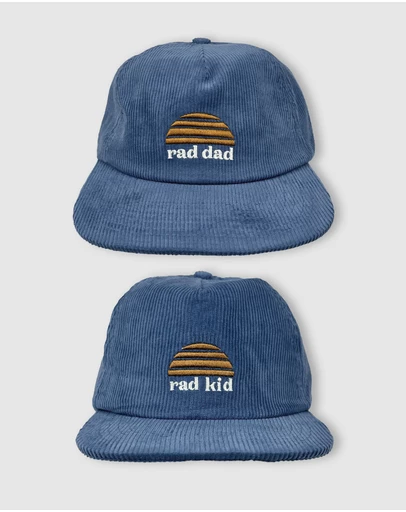 Banabae - Rad Dad and Rad Kid Cord Cap Bundle - Denim Blue