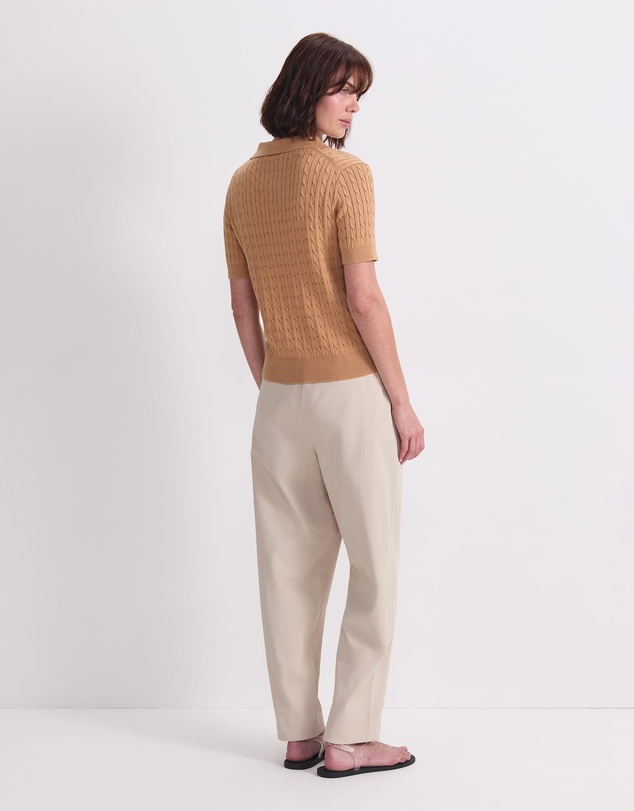 Sportscraft - Cotton Cable Short Sleeve Knit Top