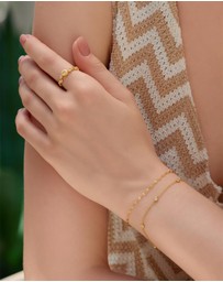 Ania Haie - Ania Haie Gold Starburst Zig-Zag Beaded Ring