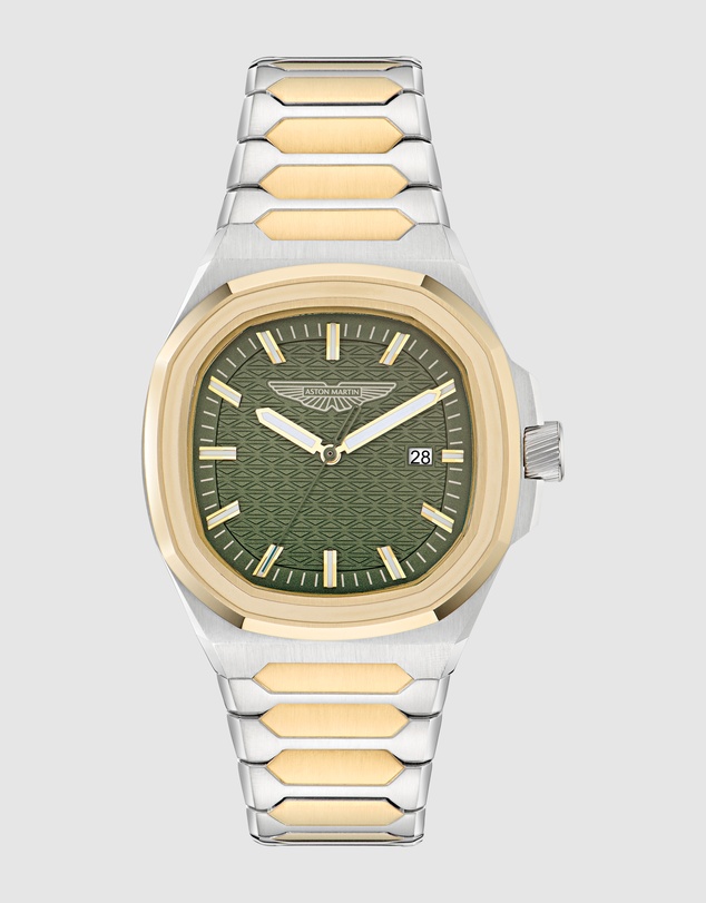 Aston Martin - GPQ 42mm Bertelli Green Dial Two-Tone Stainless Steel Bracelet Watch