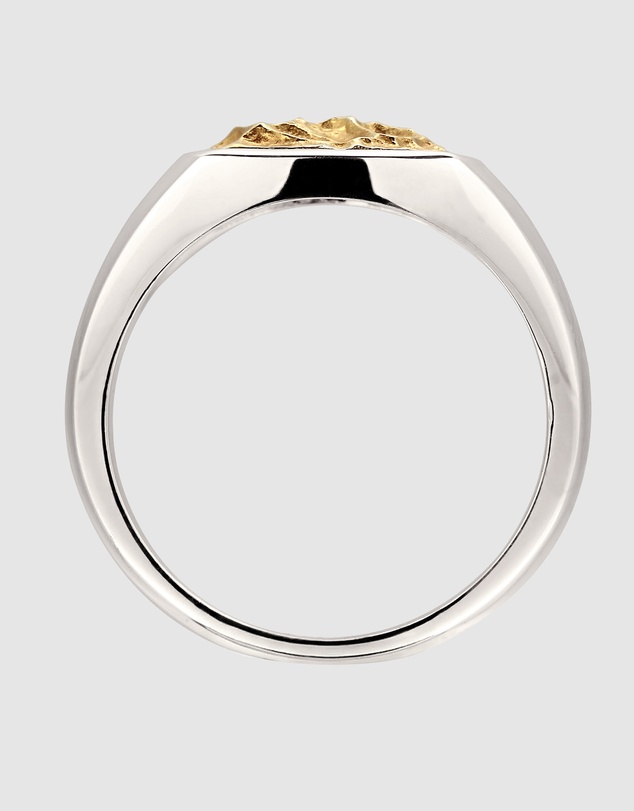 Kuzzoi - ICONIC EXCLUSIVE - Bi-Color Signet Ring in 925 Sterling Silver