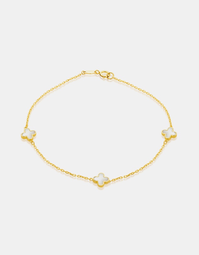 Zoe Olivia - 9K Gold Mother of Pearl Petal Bracelet