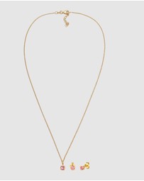 Elli Jewelry - Jewelry Set Crystal 925 Sterling Silver Gold-Plated