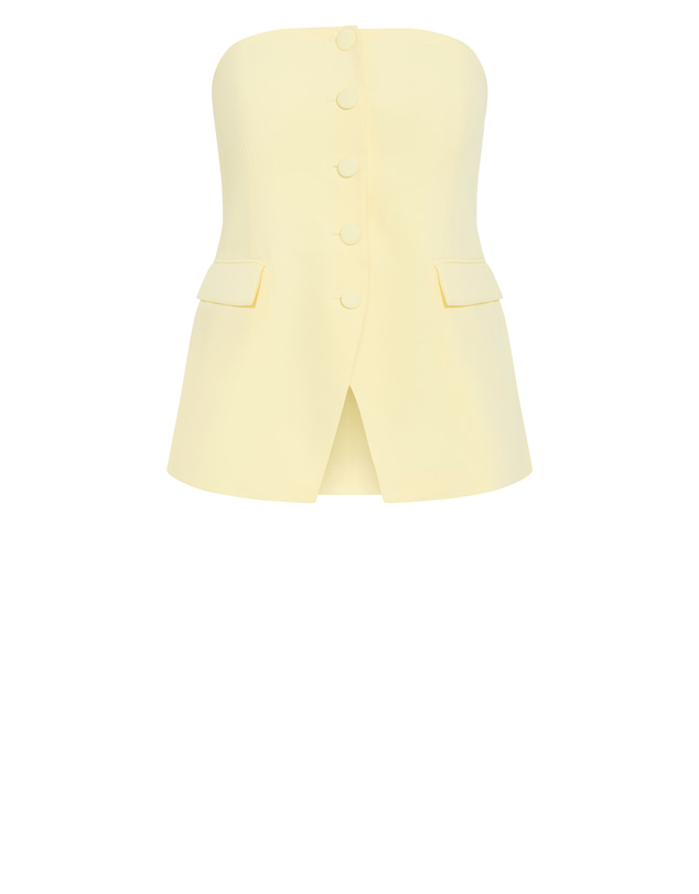 City Chic - Plus size Leah Strapless Bustier - lemon