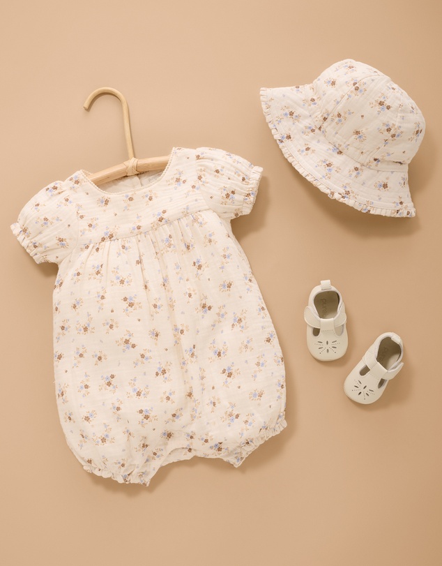 Purebaby - Garden Floral Romper-Kids-Babies