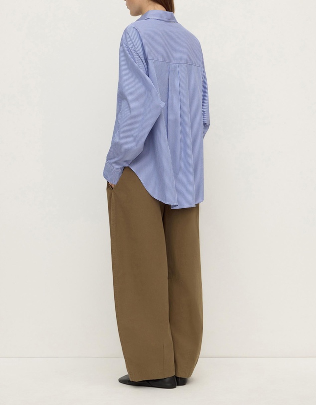 Assembly Label - Ava Stripe Cotton Poplin Long Sleeve Shirt