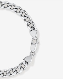 Michael Hill - Men's Silver 21CM Curb Bracelet with 0.33 Carat TW of Black Diamonds