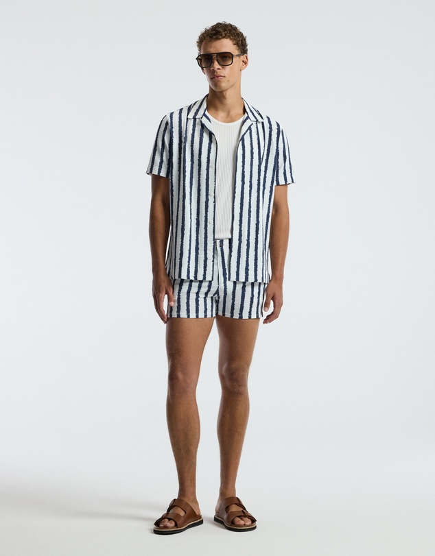Calibre - Ink Stripe Shirt White Navy