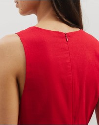 Atmos&Here - Stephanie Linen Blend Wrap Front Midi Dress