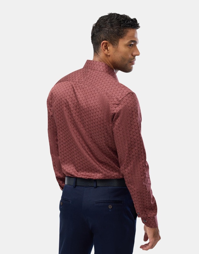 Brooksfield - Triangle Print Slim Fit Dress Shirt